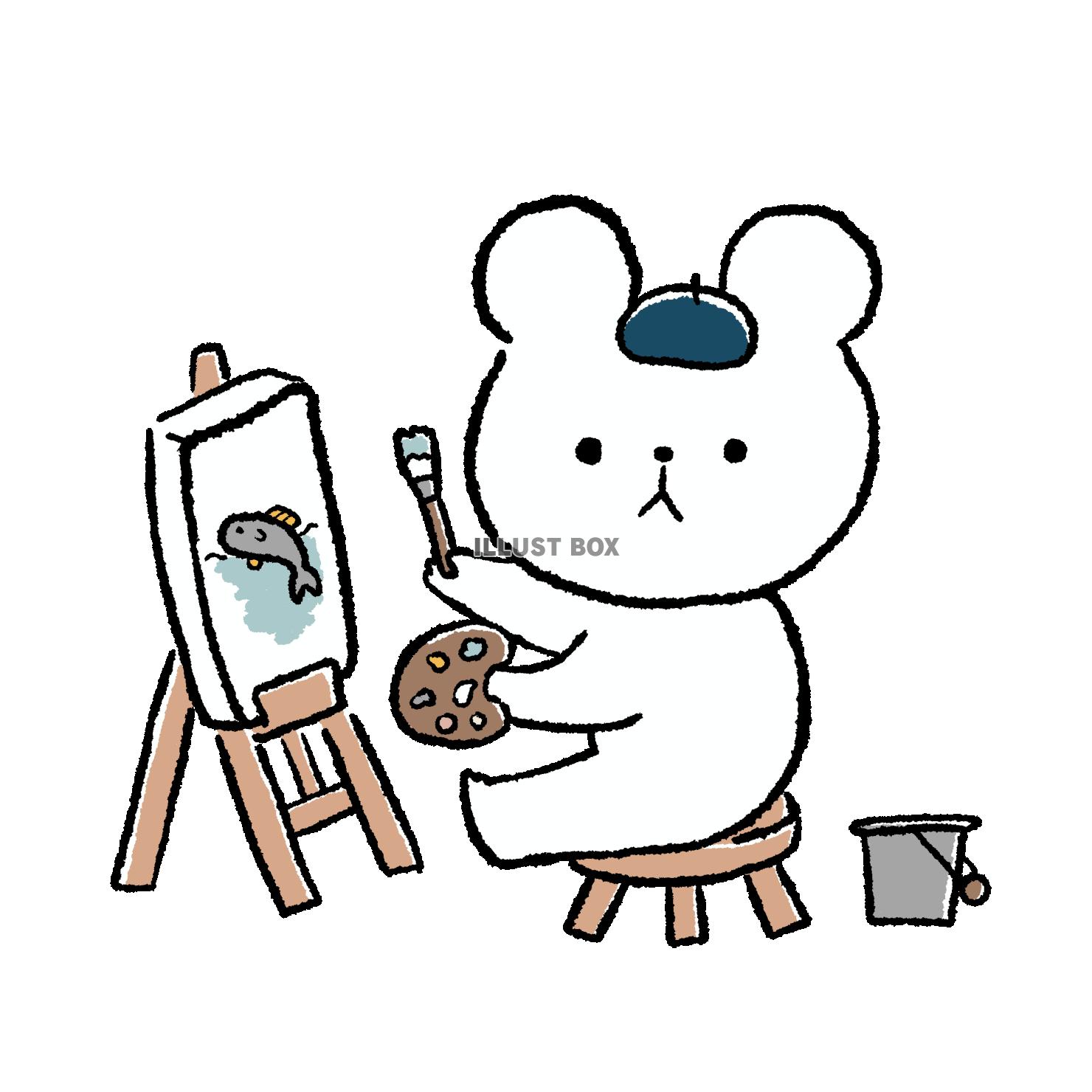 絵を描くくま