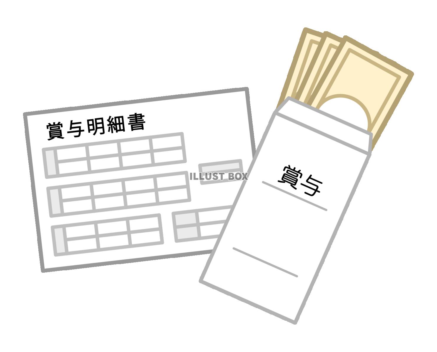 賞与袋と賞与明細書