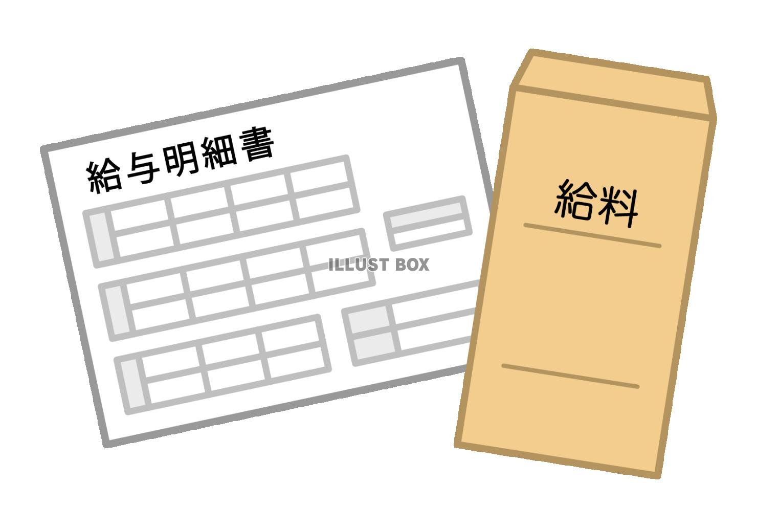 給料袋と給与明細書