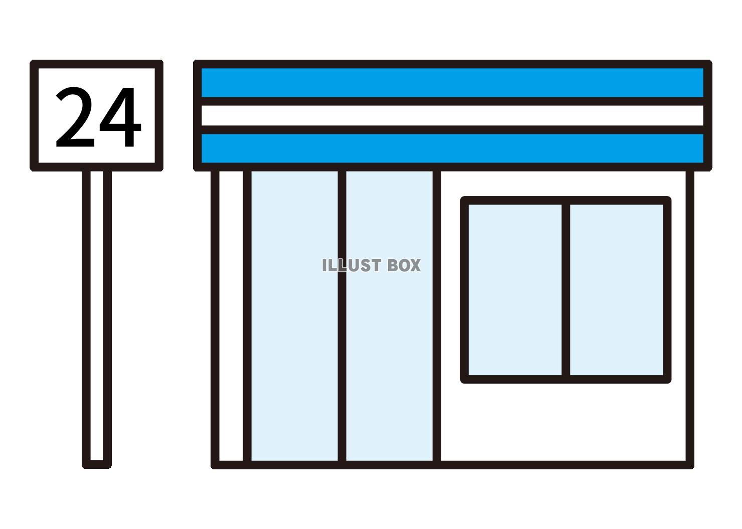 1_建物_コンビニ・青色