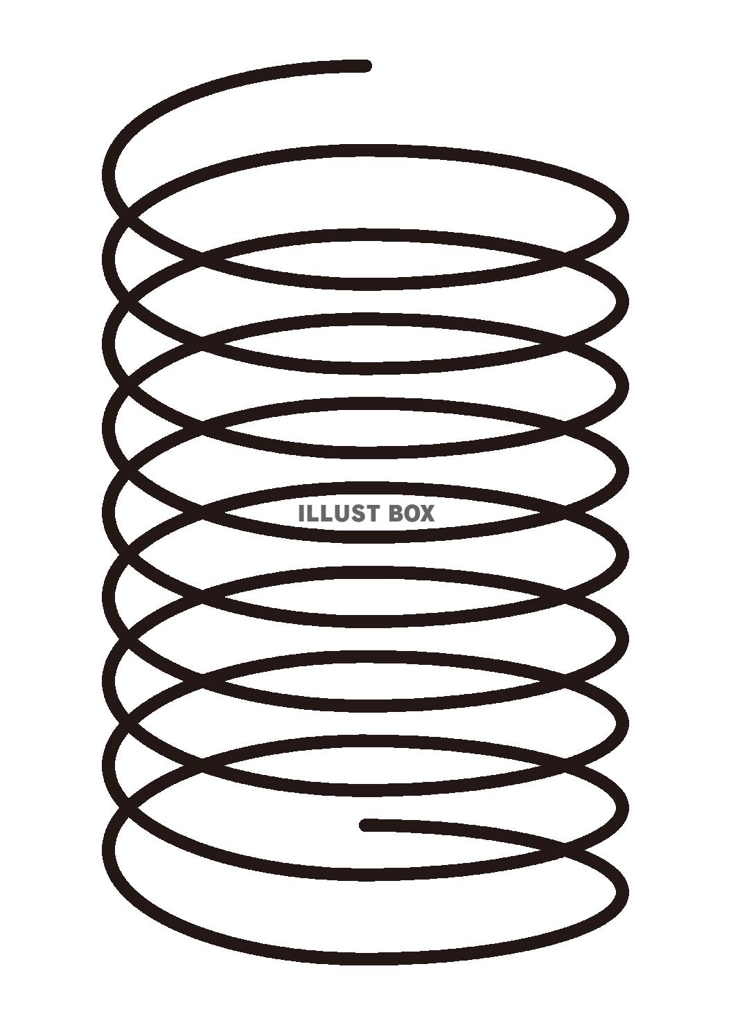 1_イラスト_バネ・螺旋・白黒