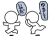 許してと言う人と嫌だと逃げる棒人間